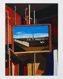 Vik Muniz, Metaphysical Interior with Large Factory, after Giorgio de Chirico, from Pictures of Paper, 2013, Digital chromogenic print in colors, on photo paper