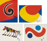 Alexander Calder, Flying Colors: four plates, 1974, Four lithographs in colors, on Arches paper, the full sheets