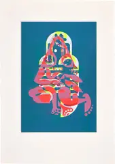 Ryan McGinness, Mother & Child (Monoprint #4), 2015, Unique screenprinted monoprint in colors, on Lana paper, with full margins