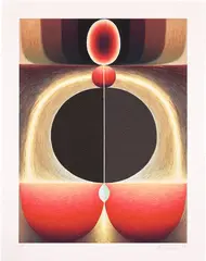 Milk Fountain by Loie Hollowell, 2019, Digital print in colors with screenprint and puff additive ink, on German Etching paper, with full margins, offered Sep 2024