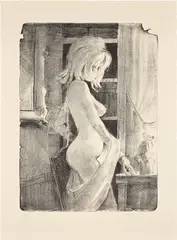 K.K. by Lisa Yuskavage, 2002, Lithograph, on Rives BFK buff paper, with full margins, sold Sep 2024