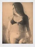 Lisa Yuskavage, Babie, 2003-04, Etching and aquatint, on cream laid paper Chine collé to wove paper, with full margins