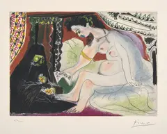 Bethsabée (Bathsheba) by Pablo Picasso, 1966, Etching and aquatint in colors, on Rives BFK paper, with full margins, sold Oct 2024