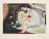 Pablo Picasso, Bethsabée (Bathsheba), 1966, Etching and aquatint in colors, on Rives BFK paper, with full margins