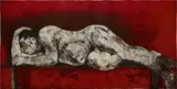 William Kentridge, Sleeper Red, from Sleeper Series, 1997, Monumental etching, aquatint and drypoint in colors, on Arches paper, the full sheet