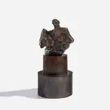 Henry Moore, Mother and Child: Rock (B. 877), 1982, Bronze sculpture with brown patina, mounted on a bronze base