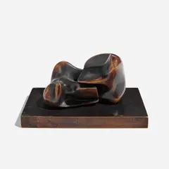 Henry Moore, Maquette for Two Piece Sculpture No. 10: Interlocking (Maquette for Two Piece Reclining Figure No. 10) (B. 580b), 1968/1984, Bronze sculpture with brown patina, with bronze base