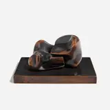 Henry Moore, Maquette for Two Piece Sculpture No. 10: Interlocking (Maquette for Two Piece Reclining Figure No. 10) (B. 580b), 1968/1984, Bronze sculpture with brown patina, with bronze base