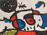 Joan Miró, Le Bagnard et sa compagne (The Crook and His Companion) (D. 749), 1975, Monumental etching and aquatint in colors, on Arches paper watermark 'Maeght', the full sheet