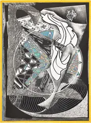Jonah Historically Regarded, from Moby Dick Engravings (A. 204) by Frank Stella, 1991, Monumental etching, aquatint and relief in colors, on TGL handmade paper, the full sheet, sold Oct 2024
