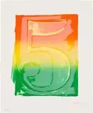 Jasper Johns, Figure 5, from Color Numerals Series (G. 121, U.L.A.E. 64), 1969, Lithograph in colors, on Arjomari paper, with full margins