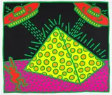 Keith Haring, The Fertility Suite: one plate (L. p. 32), 1983, Monumental screenprint in colors, on Rives BFK paper, with full margins