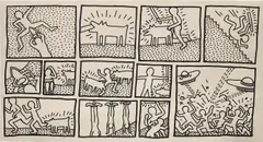 The Blueprint Drawings: plate 1 (L. pp. 174-175) by Keith Haring, 1990, Monumental screenprint, on Arches Cover paper, with full margins, sold Oct 2024