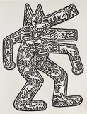 Keith Haring, Dog (L. pp. 48-49), 1986-87, Lithograph, on Rives BFK paper, with full margins