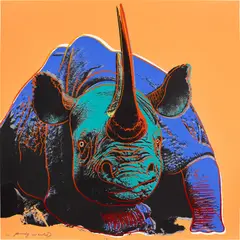 Andy Warhol, Black Rhinoceros, from Endangered Species (F. & S. 301), 1983, Screenprint in colours, on Lenox Museum Board, the full sheet