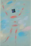Max Ernst, Etude pour une éclipse (Study for an Eclipse) (S. & L. 2925), 1951, Pastel drawing in colors with collage, on blue wove paper