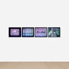 Ed Ruscha, The End, 1998-2016, The complete set of four holograms in colors, all contained in the original artist's specified black wooden frames, with storage/installation instruction manual, all contained in the original foam-lined wooden crate