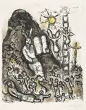 Marc Chagall, Vision de Moïse (Vision of Moses) (M. 702), 1973, Lithograph in colors, on Arches paper, with full margins