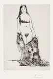 Pablo Picasso, Jeune femme laissant tomber sa robe (Young Woman Dropping Her Dress), plate 172 from 374 Series (Bl. 1652, Ba. 1668), 1968, Aquatint, on Rives BFK paper, with full margins