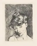 Pablo Picasso, Tête de femme: Madeleine, from La Suite des Saltimbanques (Woman's Head: Madeleine, from The Acrobats Suite) (Bl. 2, Ba. 3), 1905, Etching, on Van Gelder paper, with full margins