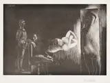 Pablo Picasso, Autour du chef-d'oeuvre inconnu: Porbus et le jeune Poussin chez Frenhofer (Around the Unknown Masterpiece: Porbus and the Young Poussin at Frenhofer's House), plate 344 from 347 Series (Bl. 1824, Ba. 1841), 1968, Etching and aquatint, on Rives BFK paper, with full margins