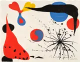 Alexander Calder, Flies in the Spider Web, from An American Portrait 1776-1976, Volume 1, 1974, Lithograph in colors, on Japan paper, with full margins, accompanied by the original paper folder