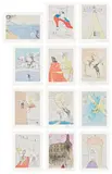 Après 50 ans de Surréalisme (After 50 Years of Surrealism) (M. & L. 665-76) by Salvador Dalí, 1974, The complete set of 12 etchings with pochoir in colors, on Rives BFK paper, with full margins, with title page, justific, sold Oct 2024