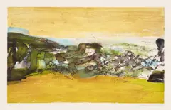 Untitled (Å. 342) by Zao Wou-ki, 1989, Etching and aquatint in colors, on Rives BFK paper, with full margins, sold Oct 2024