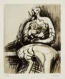 Henry Moore, Seated Mother and Child (C. 437), 1976, Lithograph in colors, on Arches paper, with full margins