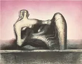 Henry Moore, Reclining Figure, 1977, Offset lithograph in colors with embossing, on wove paper, the full sheet