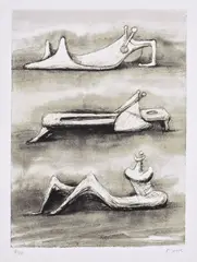 Figures in Snow (C. 428) by Henry Moore, 1976, Lithograph in colors, on T. H. Saunders paper, with full margins, sold Oct 2024