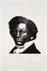 Young Douglass by Elizabeth Catlett, 2004, Linocut, on Somerset paper, with full margins, sold Oct 2024
