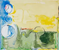 Flotilla by Helen Frankenthaler, 2006, Screenprint in colors, on Rives paper, the full sheet,, sold Oct 2024