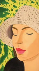 Straw Hat 3 (S. 770) by Alex Katz, 2022, Monumental archival pigment print in colors, on Innova Etching Cotton Rag paper, the full sheet, sold Oct 2024