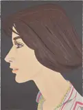 Alex Katz, Susan, from An American Portrait 1776-1976, Volume 3 (S. 91), 1976, Screenprint in colors, on Arches paper, the full sheet, accompanied by the original paper folder