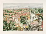 Phillip Pearlstein, View of Rome, 1986, Etching and aquatint in colors, on Arches paper, with full margins
