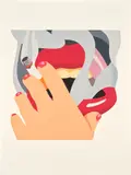 Tom Wesselmann, Smoker, from An American Portrait 1776-1976, Volume 3 (W.P.I. P761), 1976, Screenprint in colors, on Museum Board, with full margins, accompanied by the original paper folder