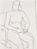 Richard Diebenkorn, Seated Nude, 1965, Lithograph, on Rives BFK paper, the full sheet