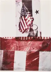 Edward Kennedy Campaign by Robert Rauschenberg, 1994, Offset lithograph in colors, on wove paper, the full sheet, sold Oct 2024