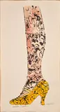 Andy Warhol, Shoe and Leg (F. & S. IV.85), c. 1955, Offset lithograph with hand-coloring in watercolor, on wove paper, with full margins
