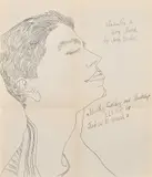 Andy Warhol, Studies For a Boy Book (Bodley Gallery Announcement), c. 1956, Offset lithograph, on thin wove paper, the full sheet, folded (as issued)