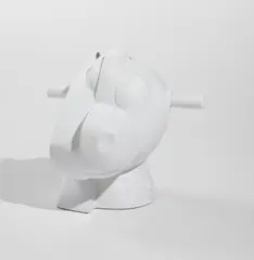 Split-Rocker (Vase) by Jeff Koons, 2012, White porcelain vase, contained in the original green cardboard presentation box with silver printed signature, sold Oct 2024