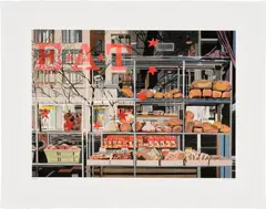 Richard Estes, EAT, 2022, Lithograph in colors, on Rives BFK paper, with full margins