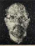 Chuck Close, Self Portrait, from 20 Years of Art Magazine, 1999, Relief print, on Okawara paper, the full sheet