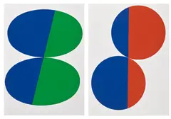 Leon Polk Smith, Volair Constellation Series: two plates, 1975, Two screenprints in colors, on Rives BFK paper, with full margins