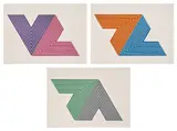 Frank Stella, Ifafa I; Itata; and Ifafa II, from V Series (G. 75-77, A. 21-23), 1968, Three lithographs in colors, on Lowell paper, with full margins
