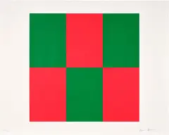 Carmen Herrera, Verde y Rojo for Studio, 2019, Screenprint in colors, on Coventry Rag paper, with full margins