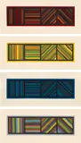 Sol LeWitt, Bands (Not Straight) in Four Directions (K. 1999.01), 1999, The complete set of four woodcuts in colors in oil-based inks, on Zangetsu paper, with full margins
