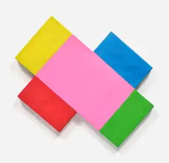 Mary Heilmann, Geometric Spin, 2021, Archival pigment print in colors with hand-coloring in acrylic, on shaped Duna board