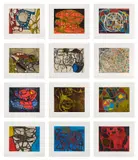 Terry Winters, Models for Synthetic Pictures (S. 97-108), 1994, The complete set of 12 etchings and aquatints in colors, on Gampi Chine collé to Lana Gravure paper, with full margins